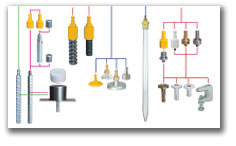 Fixing accessories, prism for tunnel construction: measuring bolts, adapters, wall bolts