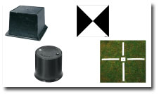 Polygonpunkt-Schutzkästen, Luftbild-Vermarkungsmaterial