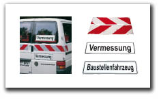 Vehicle marking according to DIN30711 and signs