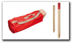 Wooden stakes and transport bags marking