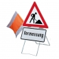 Warning sign stands, collapsible, compliant with German road traffic regulations