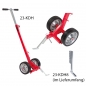 Wheeled manhole cover lifter