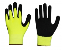 Thermal winter glove with sanded black nitrile coating