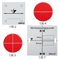 Aluminium level marker for plugging or gluing