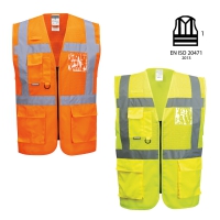Comfortable warning vests mesh fabric, EN ISO 20471