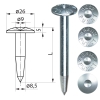 Supder head bolt with flatround head and centring 7,5 cm