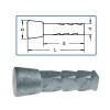 Wall bolt, casted iron, hot galvanized